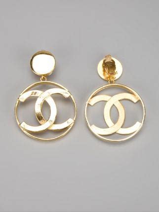 chanel vintage logo earrings|preowned chanel earrings.